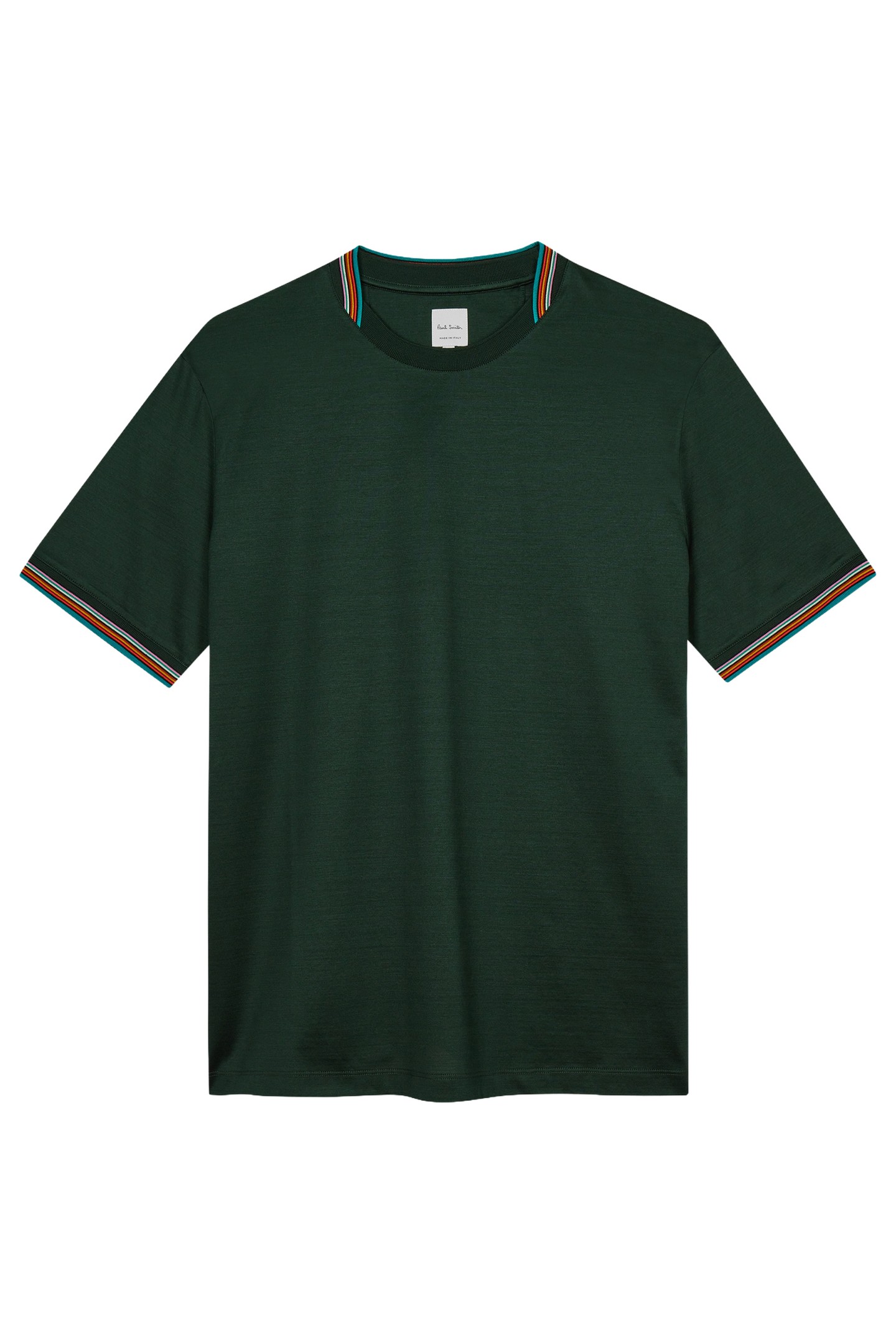Paul Smith Mens Stripe Detail Tshirt Bottle Green Maat: XL | Basic T-Shirts Outlet | Heren | Groen