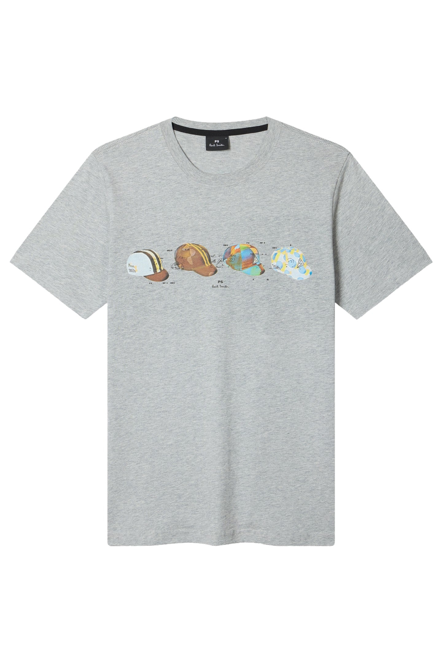 Paul Smith Mens Reg Fit T Shirt Cycling Caps Grey Melange Maat: S | T-shirts met Print Outlet | Heren | Grijs