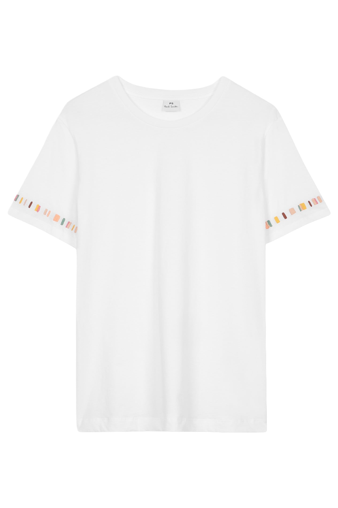Paul Smith Womens Stripe Sleeve Emb T-shirt White Maat: S | Tops Outlet | Dames | Wit