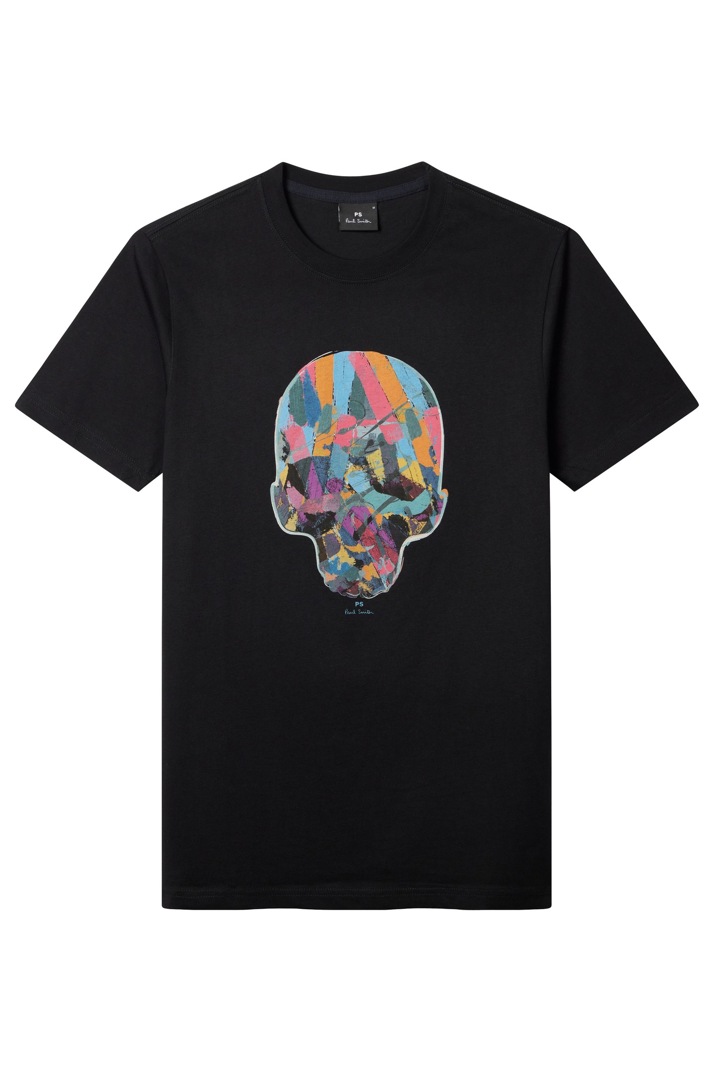 Paul Smith Mens Slim Fit Ss T Shirt Multi Col Skull Black Maat: S | T-shirts met Print Outlet | Heren | Zwart